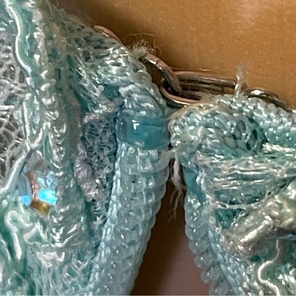 Gigi Sleeveless Mock 2 Piece All Over Lace Dress Sheer Midriff Aqua Mint Blue 00 - Picture 8 of 16